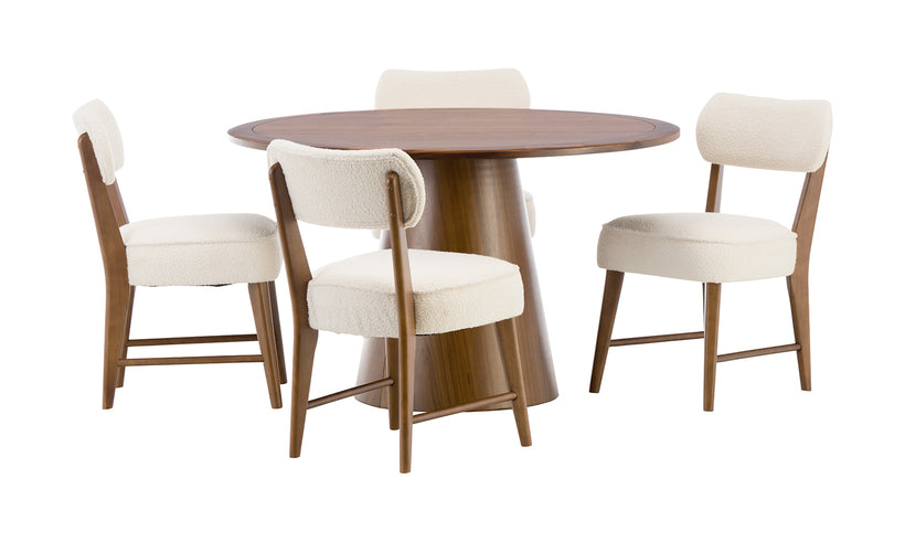 Nash Dining Table and 4 Wes Walnut Chairs